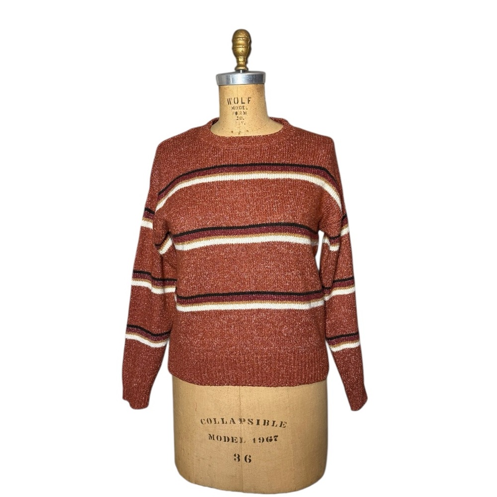 Others Follow Women's Sweater - Rust and White Stripes